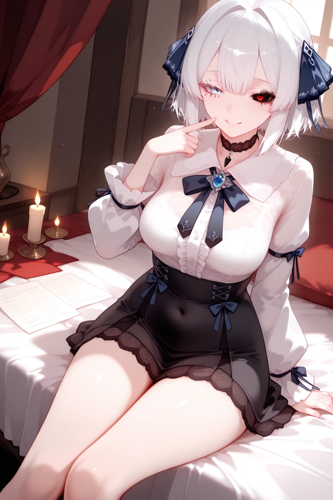 Ultra HD,Look at the viewers, Put your hands behind your back, With a girl, 20-year-old, 非常にShort Hair, Long bangs between the eyes, Pale blue eyes, Very detailed,(masterpiece、Highest quality),Gray Hair、Laughter、Fantastic, Silver Hair, Iris, Short hair、 Fluttering Hair、Small Face、明るいsmile、(Detailed face) ,Professional Lighting,Wonderful landscape,blue sky, sunlight,Looking down from above,Portraiture、Open your mouth、Flower Field、Her eyes were shining、Mysterious and enchanting atmosphere。With AI Painting、とてもShort Hair, Long bangs between the eyes, Very detailed,(masterpiece、Highest quality)、alone、Gray Hair、Fantasy, Silver Hair, Fantasyな風景、White shirt、smile、Open your mouth、short hair、Short Hair、hairpin、black eye、Grey Eyes、Beautiful Eyes、