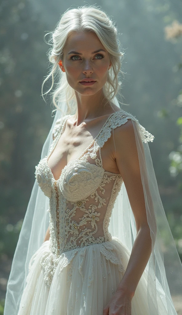 Alice Eve, wearing veil bride costume transparent. professionally retouched, soft lighting, realistic, smooth face, perfect eyes, sharp focus on eyes, 8 k, high definition, insanely detailed, intricate, elegant. be in front of the Eiffel Tower.