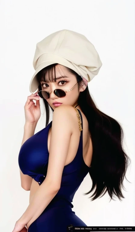 Ultra-low-cut outfit,revealing breasts,Sexy body