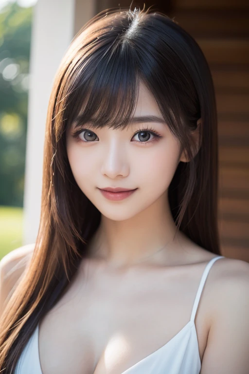 Arab asian woman with long brown hair in white shirt and black tie, Portrait of Mayuri Shiina, Beautiful Japanese girl face, mayuri shiina, Yoshitomo Nara, deayami kojima, Realistic young gravure idol, Young and cute gravure idol, Japanese Model, Young Sensual Gravure Idol, Chiho,