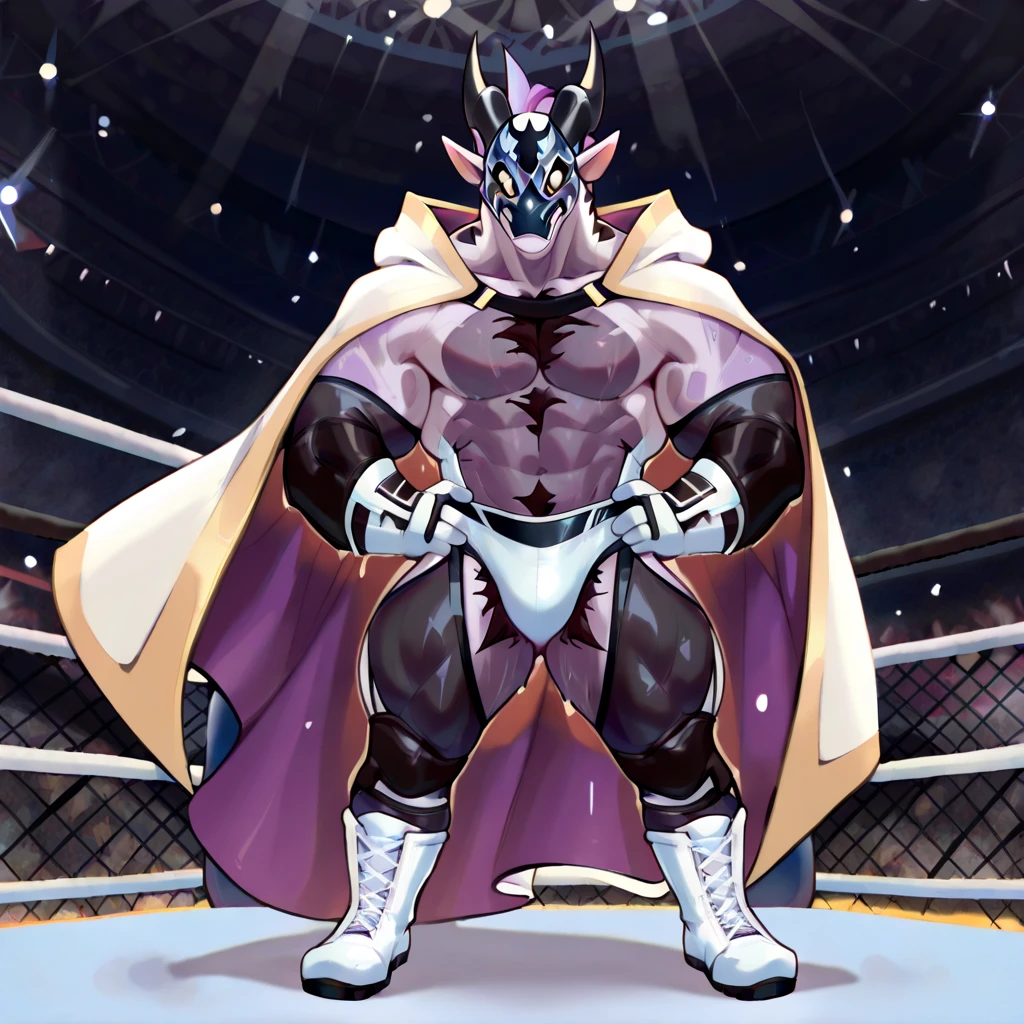 Digimon Wargreymon, dressed as a wrestler