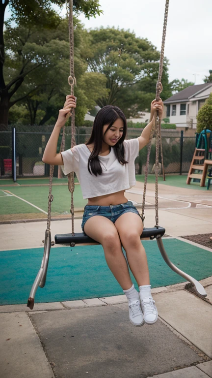 Mix 4, 20 days, alone, length_hair, Nanase Nishino,plum, Haruka Kaki, garden, bench, sit down, (8K, Raw photo, Highest quality, masterpiece:1.2), (Realistic, Realistic: 1.37), Professional Lighting, Photon Mapping, Radio City, Physically Based Rendering