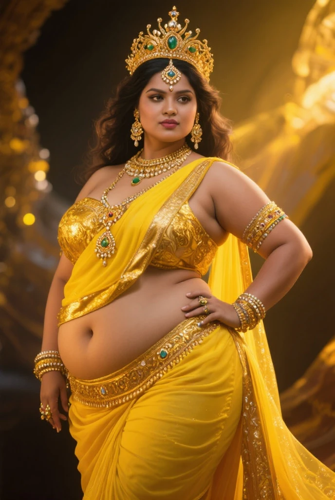 1 Heavenly beautiful and goddess beauty cute and sweet looking face Arabian woman in front of Chengdu, China, Heavenly beautiful Overweight, Heavenly beautiful Extremely fat, Heavenly beautiful and attractive Chubby figure , Heavenly beautiful looking and eye catching luxury style saree , reaching out, Heavenly beautiful Arabian woman, 16k, High resolution, masterpiece, highest quality, fine skin, close up figure view, Realistic Photograph