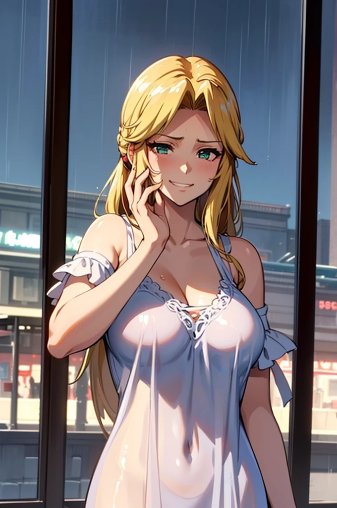 masterpiece,Highest quality,One girl,alone,blonde hair,Prostitute,