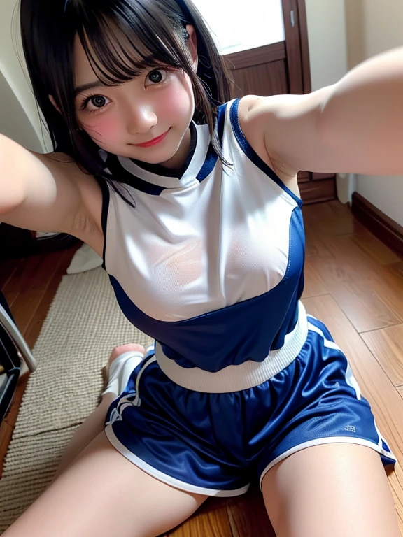 there is a woman with a big breast sitting on a bed, open v chest clothes, oppai, 奈良美智, shikamimi, japanese goddess, sakimichan, けもの, ayaka cosplay, sakimichan hdri, wearing shiny breastplate, fluffy chest, kotegawa yui