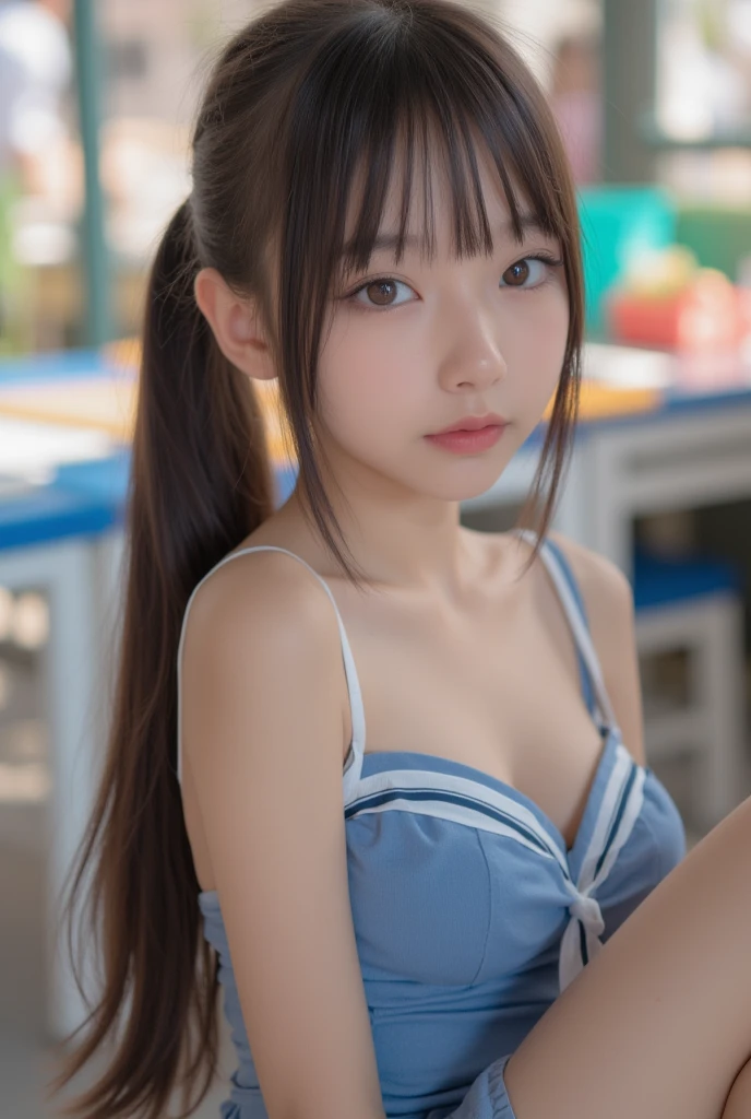 gp1, ((Best anatomy:1.2)), ((topless:1.3)), ((completely wearing sky blue and white polka dot pattern pleated skirt:1.5)), (completely sky blue and white short skirt:1.5)), ((Perfect 8-headed body:1.3)), ((extraordinary accurate anatomy:1.2)), ((Very accurate anatomy:1.2)), ((extraordinary well-proportioned body:1.2)), ((extraordinary beautiful body:1.2)), ((extraordinary sensational body:1.2)), ((extraordinary sensational pose:1.7)), ((slightly crab crotch:1.1)), ((slightly squatting down:1.2)), ((slightly legs wide open:1.1)), ((nsfw, spread pussy:1.4)), ((naked left thigh)), ((without bottoms)), ((without pants look:1.2)), ((without pants)), ((without trousers)), ((without panties:1.2)), ((completely naked:1.3)), ((completely nude:1.3)), ((completely nudist:1.3)),(Lolita:1.3),(Idol:1.6), (Lots of Skin:1.11), ((perfect skin)), Girl 17 years old, ((Cute:1.3)), ((Baby Face)), ((Smile:1.2)), (Slender Body), ((Pretty big breasts)), long hair, Black hair, Twin tails, 4K, High Resolution, ((Masterpiece:1.3)), ultra-definition, extremely detailed 8K, Top Quality, Head:1.3, ((Hasselblad Photo), Fine Skin, Focus), Soft Lighting, Dynamic Angle [:(Face Details:1.2):0.2], ((cleavage of the breast)), ((Rich cheeks)), (full body:1.05), ((extraordinary well-formed body:1.2)), ((extraordinary well-formed right nipple:1.1)), ((extraordinary well-formed left nipple:1.1)), ((perfect body:1.2)), ((perfect right nipple:1.1)), ((perfect left nipple:1.1)), dynamic pose, ((pussy:1.3)), ((perfect Vaginal object insertion:1.1)), ((Do not hide the joint)), uncensored, ((1boy)), perfect 1penis, wet, sweaty, ((doing sex with a black man:1.5)), ((both feet are on the ground:1.07)), ((put your one hand on the penis behind your leg:1.1)), ((ecstacy:1.5)), ((orgasm:1.5)), ((exposed vagina:1.2)),((both feet are on the ground:1.4)),