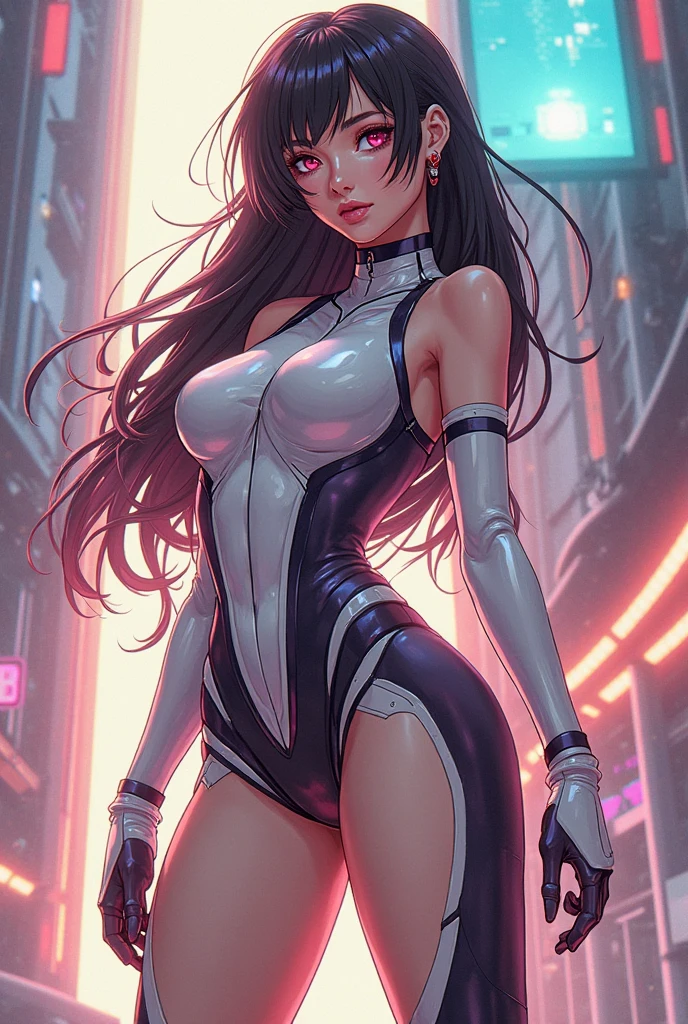 Black hair, Very long hair, Thick thighs, Large breasts, Muscular, Pale skin, Leggings, vests, 1 girl, Toned body,eBlue eyes,beauitful face,Perfect litthing,beatiful detailed eyes,looking at viewert,stunningly beautiful woman,detailed hairstyles,detailed back ground, 超高分辨率, Depth of field, color difference, Caustics, Broad lighting, naturalshadow, Kpop idol) tmasterpiece,Best quality,((best qualtiy)), ((tmasterpiece)), (the detail:1.4).。.。.。.。.。.。.3D, hdr(HighDynamicRange),Ray traching,NVIDIA RTX,Hyper-Resolution,Subsurface scattering、PBR Texture、post-proces、Anisotropy Filtering、depth of fields、maximum definition and sharpness、Many-Layer Textures、Albedo e mapas Speculares、Surface coloring、perfectly proportions、rendering by octane、Two-colored light、largeaperture、Low ISO、White balance、the rule of thirds、8K raw data、Purple transparent vest,White lace transparent raised briefs photo((1girll)), Black hair, (Extremely long hair), Yellow eyes, ((((Muscular)))), ((Huge breasts)), ((Thick thighs)), Solo, Express wishes, (Pale skin), Sweaty, (Shiny skin), (Fundoshi), ((((Topless)))), (Night sky), Bare lower abdomen,Raised