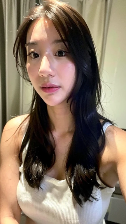 (top-quality、8K、32K、​masterpiece、nffsw:1.2), nude, show full breasts、a necklace、simple background、From  above、looking at the viewers、A sexy、Armpits、Show the armpits、the beach、Brazilian 、Armpit up、pores、Highlights of digression、armpits hair、piercings