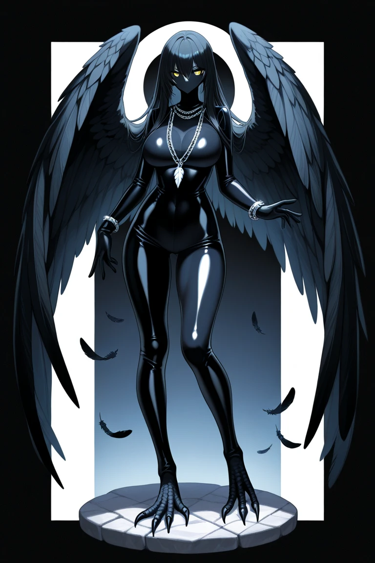 Angel face and devil figure