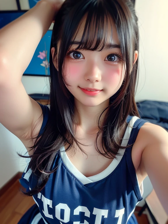 (Touching the dildo with both hands)、8k、cute、Adult Girls、detailed、Braid your hair in an intricate way、Twin tails、Looking into the camera、A small cleavage is visible