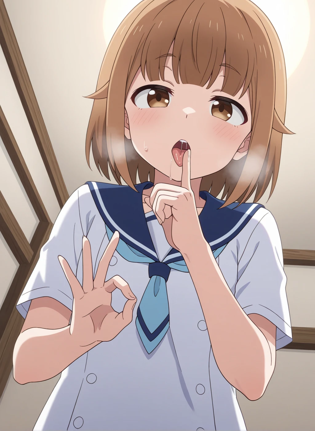 (((masterpiece))), (((best quality))), ((ultra-detailed)), (8K),NSFW,1girl,ta,(Chibi),short girl,minimum girl,((toddercon)),((toddler body)),((kindergarten uniform)),((yellow cap)),(flat chest),fellatio,penis,cum on face ,((bukkake)),((semen)),cum in mouth, innocent look, (question mark)