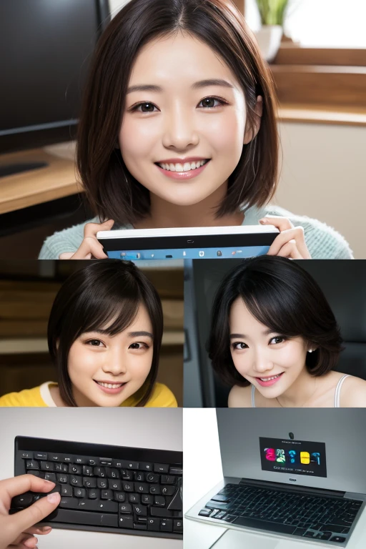 Smartphone with the whatsapp logo appearing and his a girl smiling