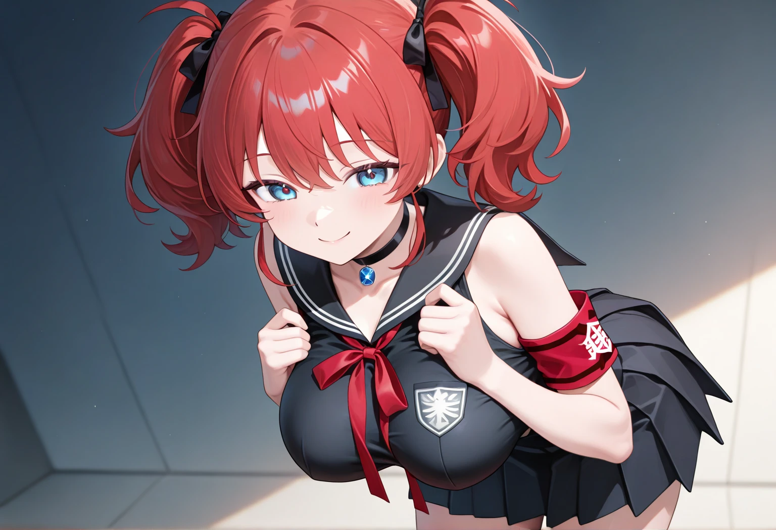 1girl,win_variation\(umamusume\),horse tail,horse ears, red clothes,skirt,(squatting).front view,straight-on,i can see pink latex panties,((cameltoe)),,ai-generated,,beautiful eyes,masterpiece,best quality,highres,4k,8k