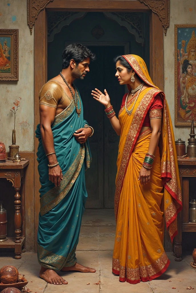 One bramhana lady tells something to one young age man with good body, he is 30 years aged men to bring something for her ,she is wife of his teacher and that man is student of her husband ,