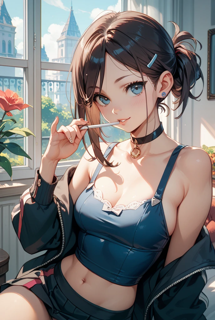 tmasterpiece,Best quality at best,highers,1girll,beauitful face,face_Focus,(Large breasts),(NSFW)