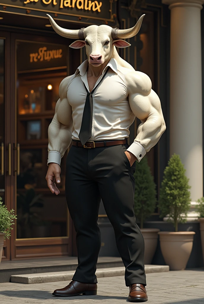Dogo Argentino im Anzug, full body, kamera von unten ,i, nachrichtensprecher , Sprechende Nachrichten, full body, kamera von unten , 9:16, unreal Engine, meisterwerk, hyperdetailreich, anime, manga,dynavison