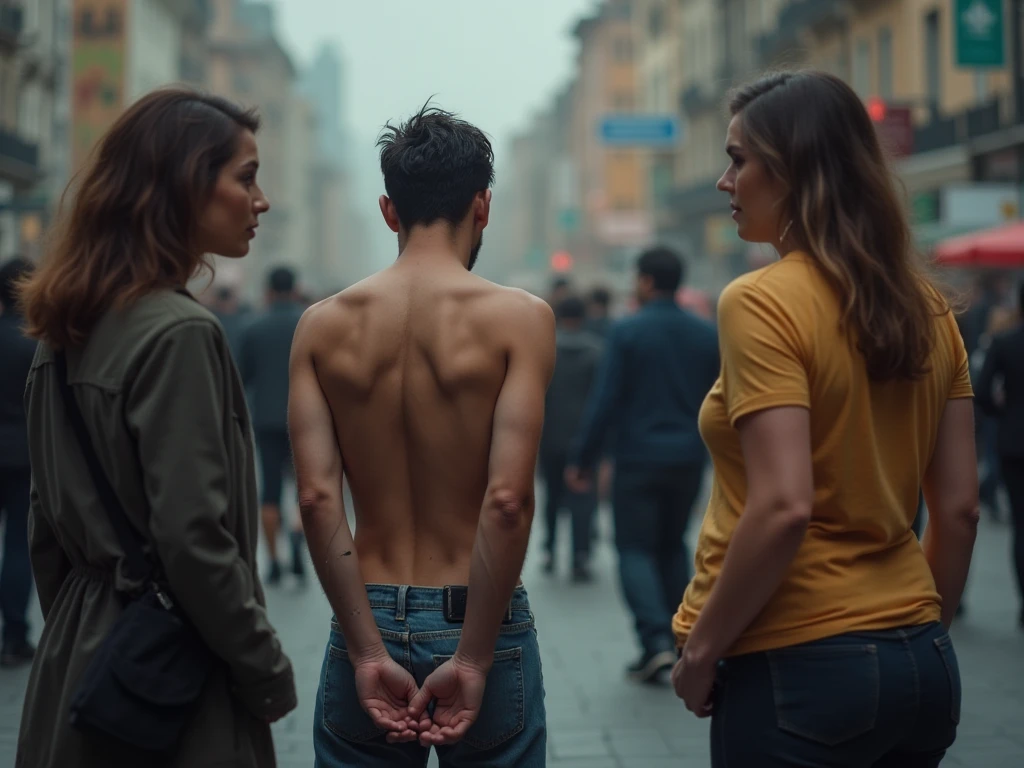 A man showing his penis to everyone.  Everyone is surprised after seeing it
