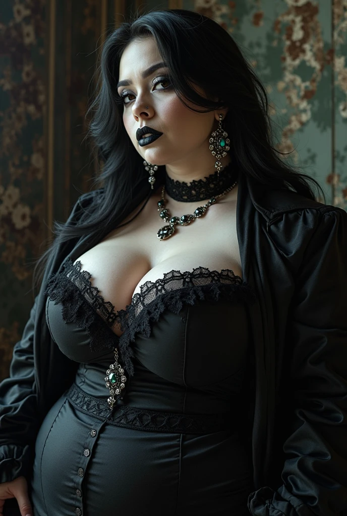 Beautiful voluptuous goth girl