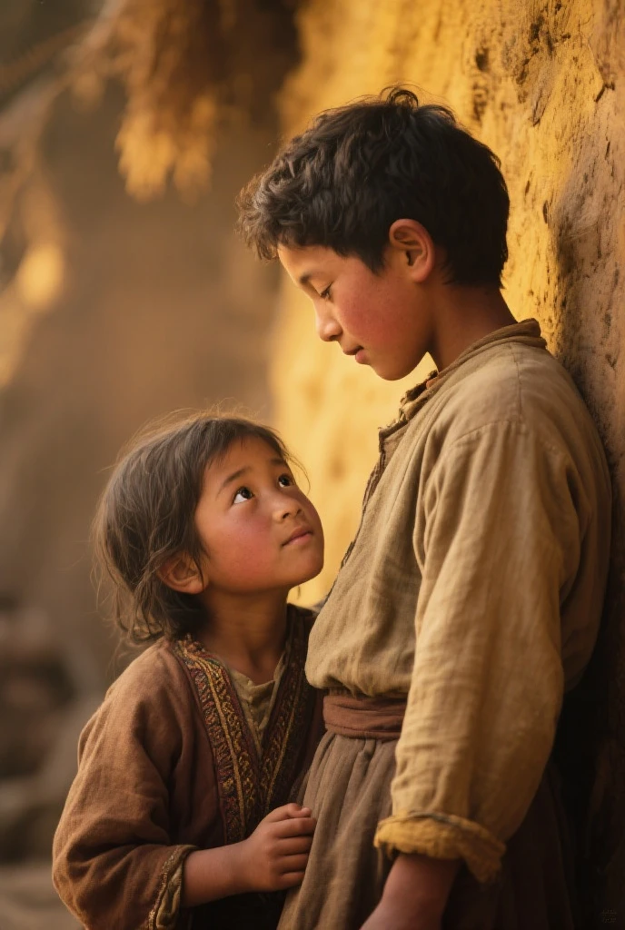 Two little Bhutanese boys crying