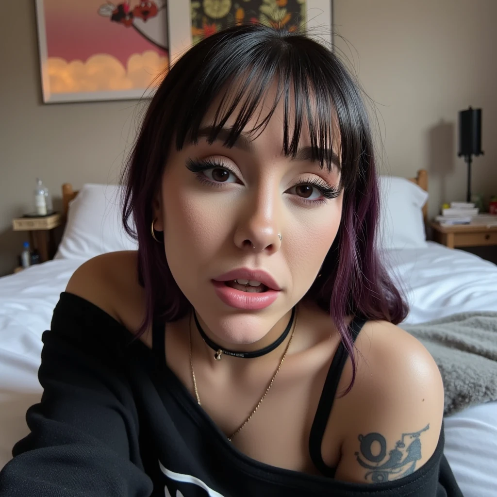 Foto realista, ahegao, 1 chica, High illumination, ahegao, pupilas hacia arriba, sacando la lengua, lengua hacia afuera, lengua, ahegao, ahegao 