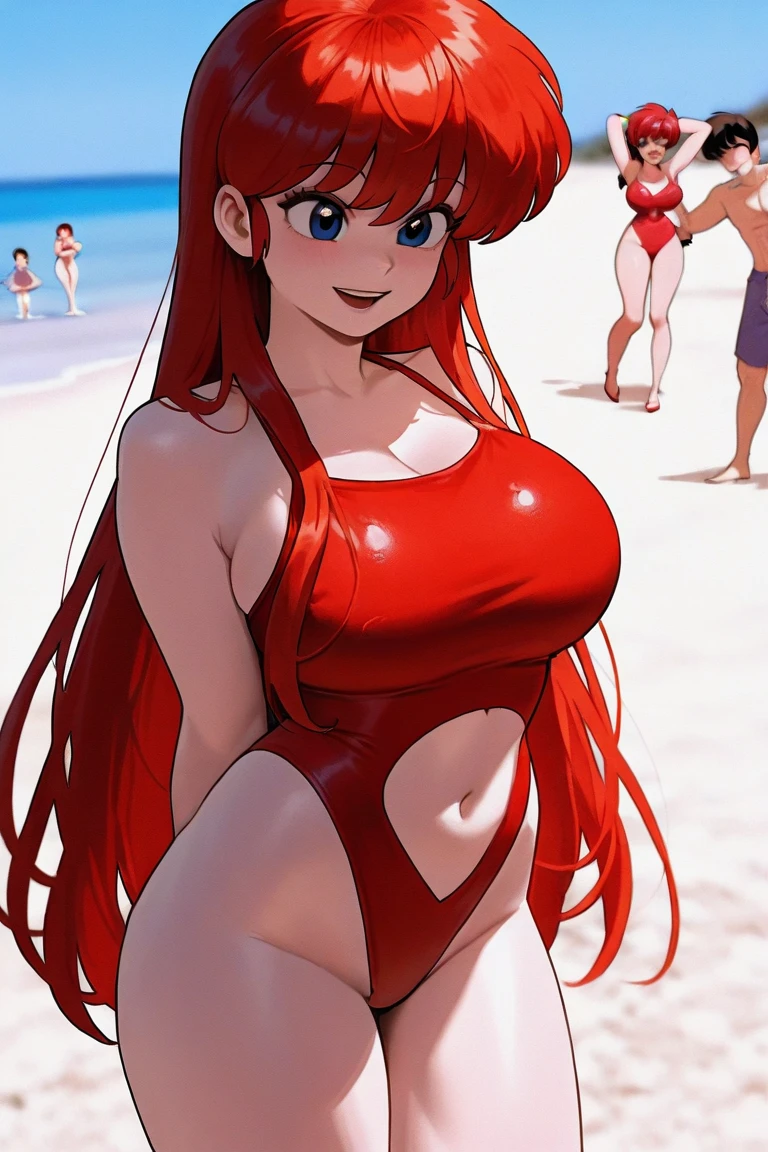 sunnymiamitf, huge breasts, narrow waist, wide hips, :d, teeth, sunglasses, pink bikini