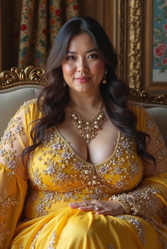 beautiful chubby Karsinah with bun hair, indonesian sinden with traditional kebaya, squatting a man laying, spreading legs, man penis inserting her vagina, riding sex, screaming in pleasure, looking at viewer, pov view, park, (big woman with curvy shape, detailed face, cleavage, round breasts, big tights, muscle), modern makeup, red lipstick, pale skin, high detailed, realistic, hd
