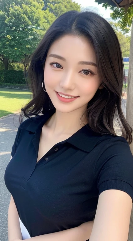 seed:2020674263.((Full body angle:1.1)).((Highest quality, 8k, masterpiece:1.3)), ((from below:1.1)).concentrated:1.2, Perfect body beauty:1.4, Hips:1.2, ((Delicate Hair)), (Vibrant color block short sleeve crop top for women,Shorts :1.1) , ((Highest quality、8k、masterpiece:1.3))、1 Girl、A sloppy smile、Esbian all over body、Slim face、Big 、Beautiful woman、(Dark Brown Hair)、Long Hair、1.1、Flickering Valley、Detailed eyes、double eyelid、Blurred Background、超Slim face、Smile、Looking down、stroll.extreme extreme close-up.cowboy shot