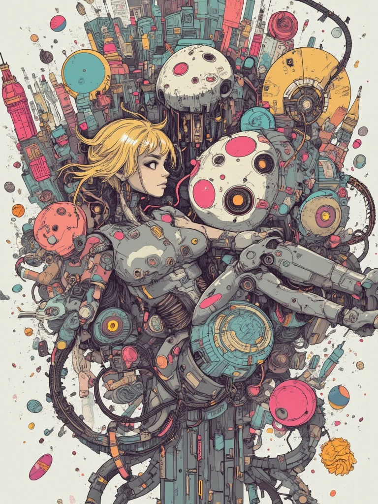 (female Protogen),cyberpunk,mechanical,glowing eyes,metallic surface,digital display,advanced technology,futuristic,neon lights,electromagnetic field,sharp edges,streamlined design,digital organism,biomechanical,mysterious atmosphere,glass visor,enhanced senses,energetic pose,invisible circuits,holographic projections,colorful wires,female cyborg