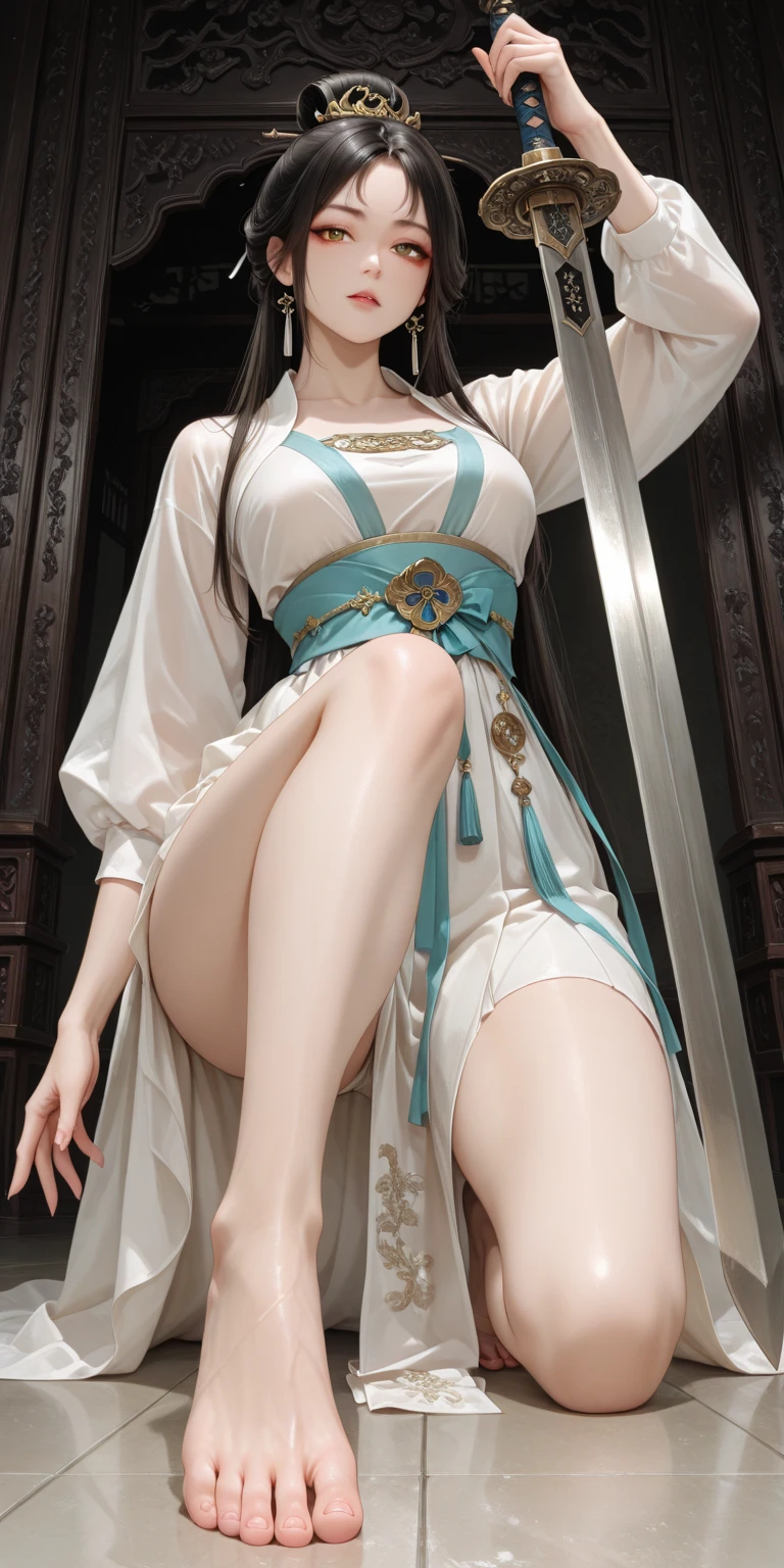 35mm, Nikon, UHD, retina, masterpiece, ccurate, anatomically correct, textured skin, super detail, high details, high quality, award winning, best quality, highres, 16k,最高画质,逼真,1girl,白色头发,紫色眼睛,发光的眼睛,没穿上衣,,手拿枕头,透明的胸罩,超短裙,分开的嘴唇,脸红,鲜花,太阳,阳光,运动鞋,背面视角,on back,from behind,坐在凳子上,屁股在凳子上,乳头透过胸罩可见,苗条,萝莉,纤腰,宽臀,展示腿部,
movie portrait photography, 18 years old,correct body structure, perfect body, fair skin, pretty face, detailed face, blush, face, maid hair ornament, charming body, slim, wide hips, thin waist, high fork gymnastic suit, black lace panties, black pantyhose, long legs, no skirt, stockings, thigh stockings, leg focus, fair skin with bare shoulder length, serenity, calm, (realistic details, Natural skin texture, realistic facial details), soft dramatic lighting, fine details, surrealism, 35mm film, 16k, peony, rose, cherry blossom, rainforest, lots of flowers, juice:1.3),从后面看,背面视角,