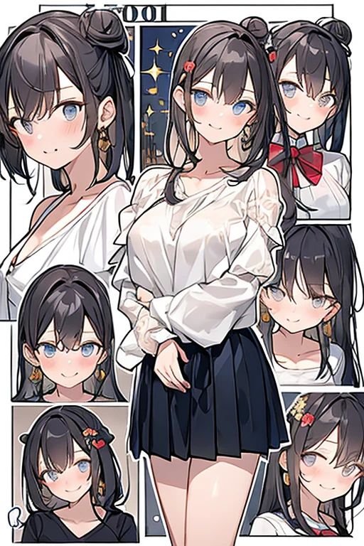 Draw to the smallest detail、Detailed facial depiction、Delicate painting、topless、Nipples are visible、Completely naked、Slim body、Narrow waist、No background、upright、Beautiful Hair、Delicately draw the face、Drawing nipples、Character Sheet、Full body view、Character Design、card、デザインcard、Drawing a close-up of a face、Black Hair、ponytail、Long Hair、Close up on face