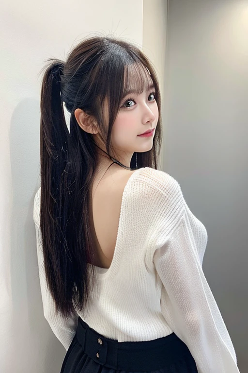 　(Upper Body Shot:1.1)　(((She's rubbing her chest:1.5)))　(She is in a random standing pose, showing off her back and hair to the viewer, in a room with white walls and white decor)　((highest quality)), ((masterpiece)), (Familiar), (Get used to it)　((Big Breasts))　((((She is very long, A voluminous ponytail that reaches down to the waist!!!!!!))))　((Her hair is very straight!!!!!))　(Her hair is pitch black!!!)　((Her bangs are neatly trimmed and straight down.:1.3))　(Very long hair Up to the ankle!!!!!　highest quality　Highest detail　Very long hair Up to the ankle!!!!!　Very long hair!!!!! It lasts forever!!!!!　Flowing hair　Very shiny and thick hair　Abnormally long hair!!!!! It lasts forever!!!!!　Flowing hair on both ends!!!!!　Very long hair!!!!! Up to the ankle!!!!!　Very long hair!!!!! Up to the ankle!!!!!　　Thick and shiny hair　Very free hair　Abnormally long hair!!!!!　Beautiful silky hair　Beautiful and shiny hair　Beautiful and shiny hair　Beautiful silky hair　Very long hair Up to the ankle!!!!!　Very long hair!!!!!　Very long hair!!!!!)　(Japanese Solo Photos&#39;The most beautiful 24-year-old hair models)　Perfect Woman&#39;face　(She has a typical Japanese build and skin color..., Her skin is very high quality and ultra high definition.、very beautiful and glowing skin)　(Her face is dignified and sexy)（She applied sexy makeup with the help of a professional makeup artist.....　Lipstick is bright red　The eyeliner is a beautiful black)　(She has a typical Japanese build and skin color　Her skin is very delicate and sensitive..、and、Such beautiful and radiant skin)　((Her face shape is thinner than average:1.4))　((Her eyes are larger than average:1.4))　((Her eyes are larger than average:1.4))　((Rich 1.4))　(Extremely detailed 8K)　(Ultra-fine skin texture 1.4)　(Actual, Vibrant:1.4), 　Sharp focus:1.2、Beautiful woman:1.4　Dynamic Lighting　(Genuine RAW photos taken by professional photographers)　very beautiful and glowing skin)　(Surreal photos by professional photographers :1.2)　