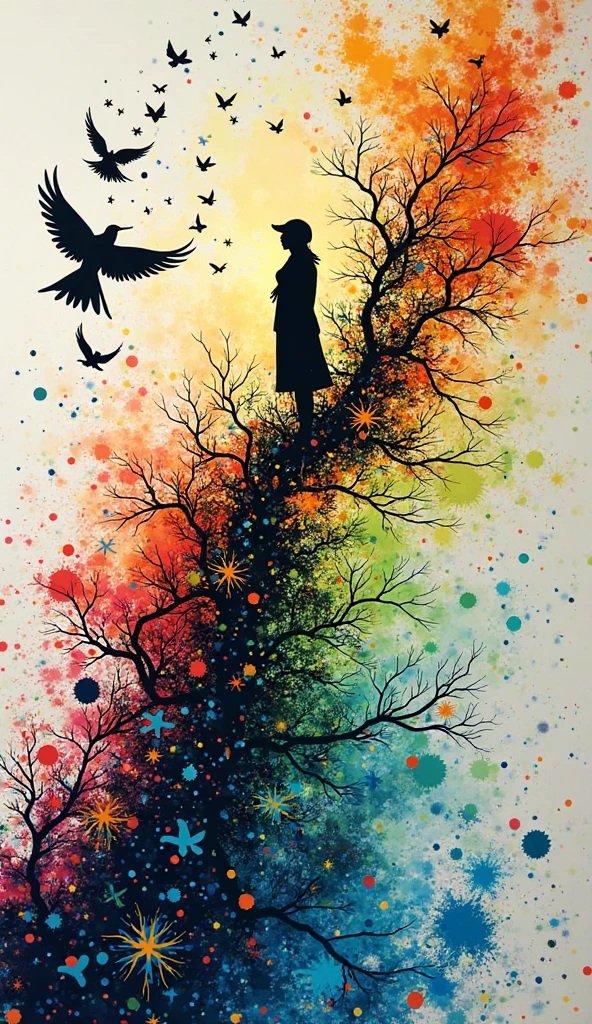 make a poster in water color , showing a holistic view of your life , make it simple