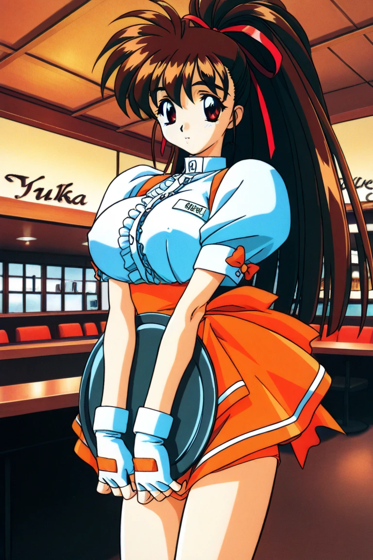 ((masterpiece)), ((Highest quality)), (Very detailedな), ((cute)), cute, (Lovely), ((sexy)), (device), ((Very detailed)), 4K, (8k), Highest quality, (beautiful), Anime Style, Genuineistic, Genuine, Dynamic Angle, Looking up from below, Whole body concentration, in the train, Daytime, a cute girl, ((lisa pacifist 1, One girl, lisa pacifist , Earrings, Large Breasts, Cleavage, Long Hair, )), Big Breasts, ((White underwear)), A light smile, Shiny, Shine