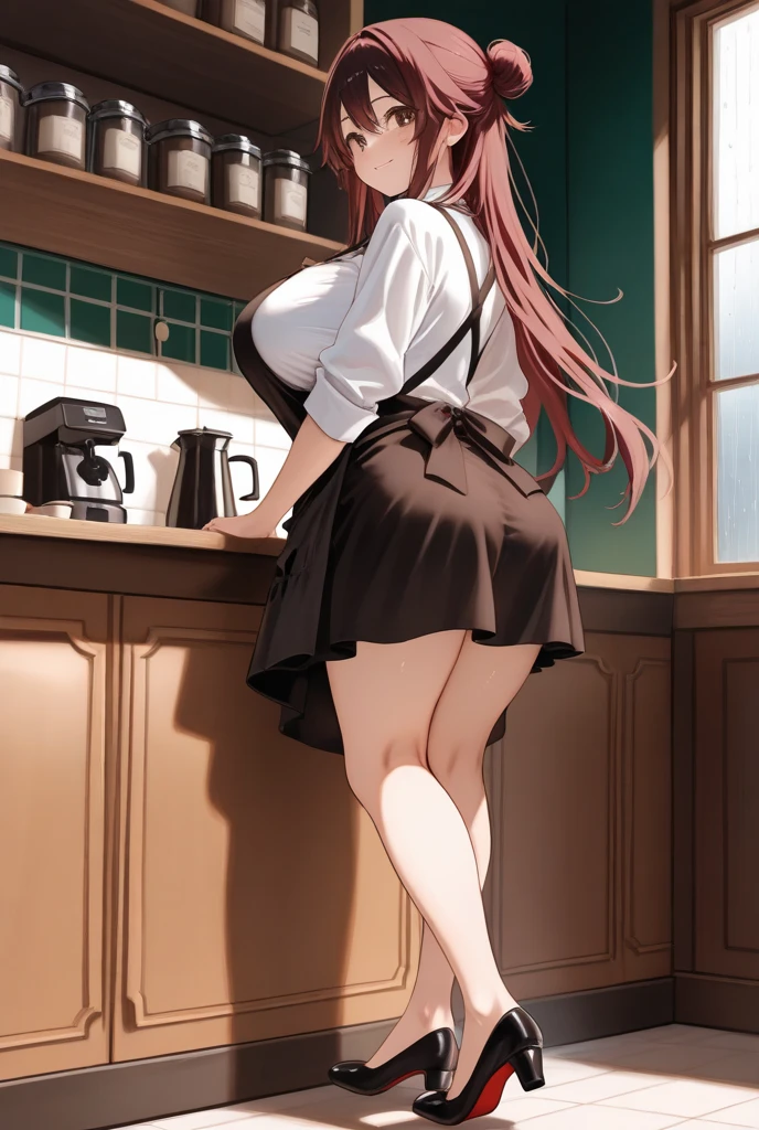 mastute piece,Best Quality,insanely detailed,8k cg,nsfw,
perspective from behind,
2girl,(line up butts in a row:1.3),surrounded by wall,top-down,bent over,raise up buttocks,(waitress,apron,no skirt,no panties,bare butts),(look back:1.2),blush,shy,ecstasy face,gasping,trembling,light red hair,open mouth,
coffee shop,