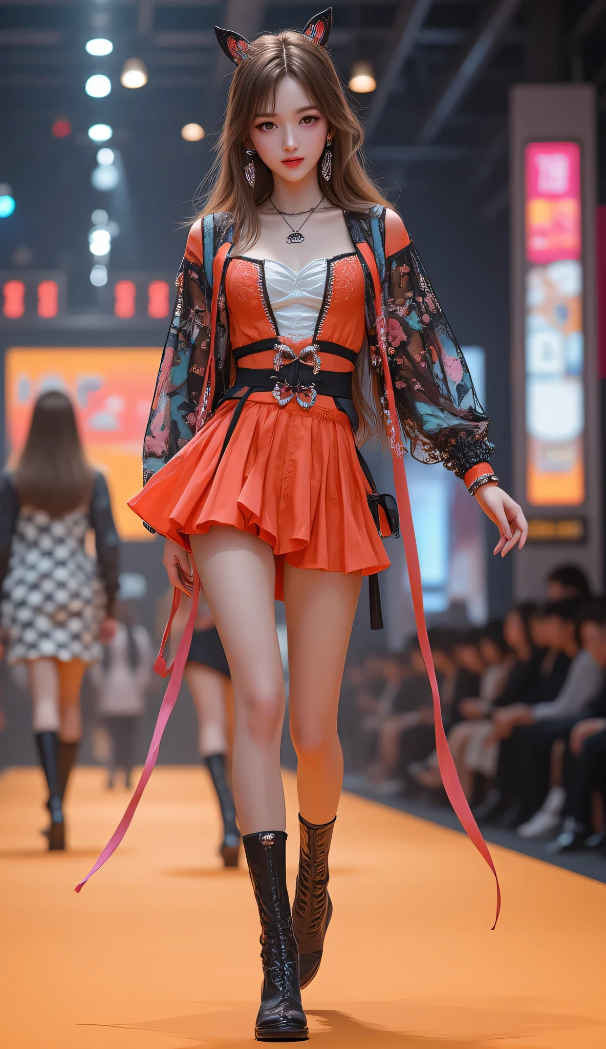 (8k、RAW Photos、Highest quality、masterpiece:1.2、Perfect Anatomy)、(Realistic、Realistic、Full body photo)、1 female、(((Small breasts)))、short hair、Fa Yuili、Costume、Being inside a spaceship