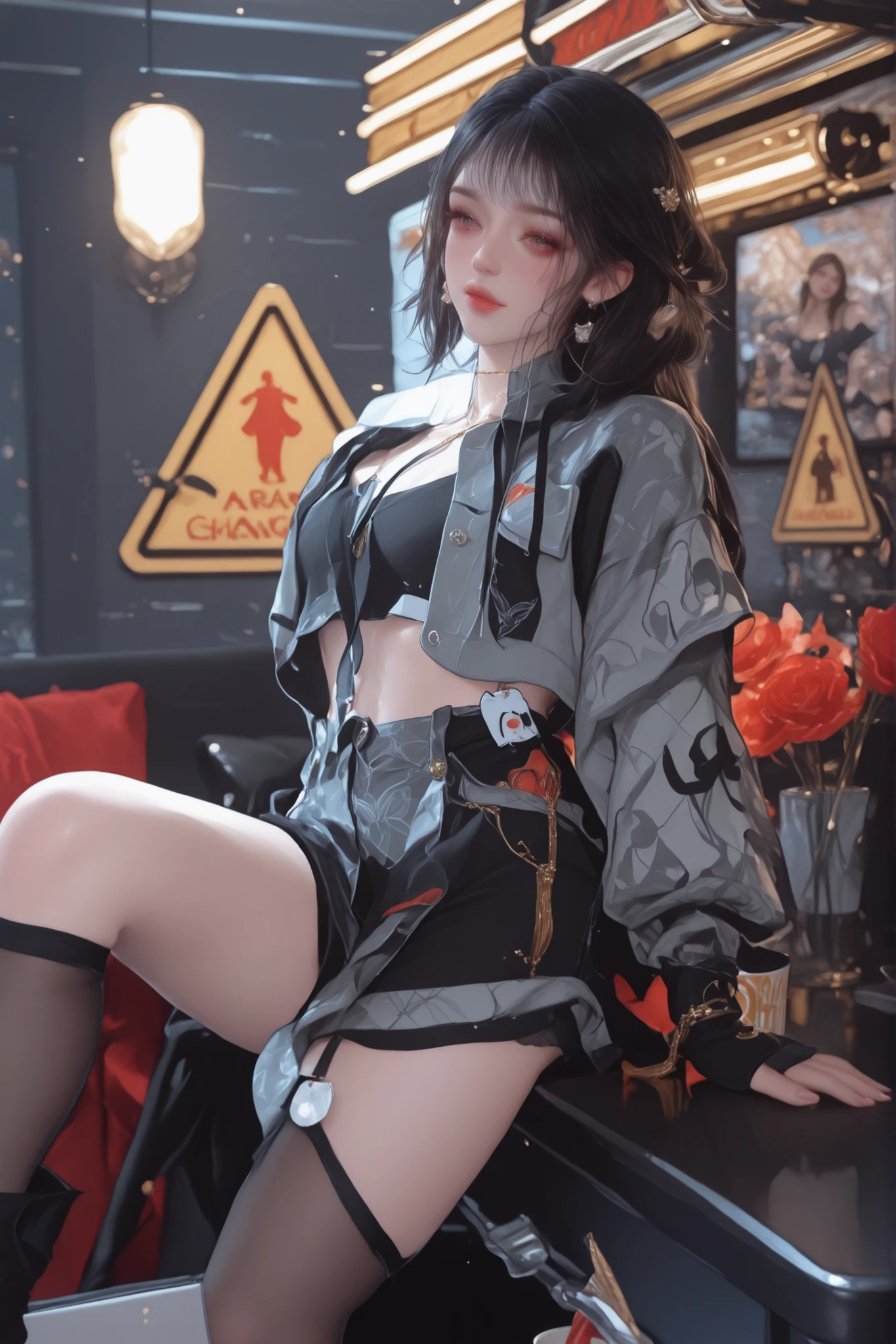 Change to a full-body photo of a woman,G cup, are perfectly detailed,has exquisite facial features, Clothes are exquisite , Game Character Design ,3D Rendering