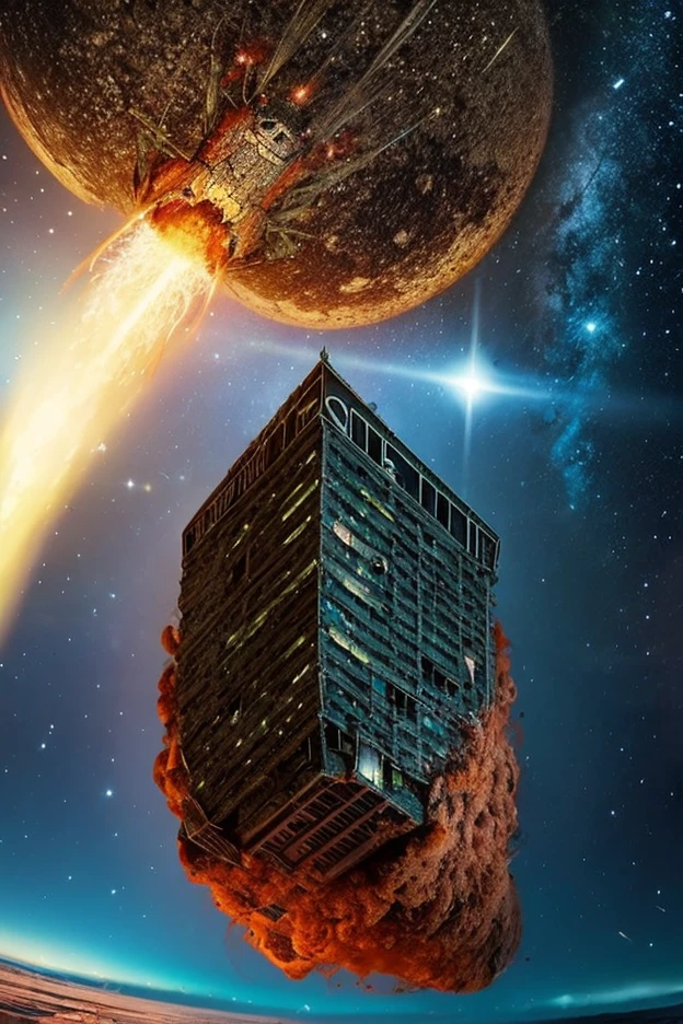 A living room with a shattered, cracked hole in the wall through which an ufo is crashing out. The ufo is mid-air, bursting through the debris, with shattered bricks and dust flying everywhere. The scene captures the moment of high action and intensity, with dynamic lighting and detailed textures. The room has furniture and decor that are being knocked over and damaged by the impact. The atmosphere is chaotic and thrilling, with a sense of urgency and motion. Photorealistic, cinematic, high-definition, dynamic lighting, detailed textures, action-packed, intense, dramatic, high-energy, realistic destruction, vivid.
<lora:EnvyBetterHiresFixXL01:1.0>,
<lora:EldritchMixIllustration_1.0:0.5>,
<lora:WildcardX-XL-Detail-Enhancer:0.6>,
<lora:zavy-hlbckdrp-sdxl:0.85> zavy-hlbckdrp, hole through foreground, paper hole
<lora:zavy-cntrst-sdxl:0.6> dark, chiaroscuro, low-key,
<lora:ral-vlntxplzn:0.4> ral-vlntxplzn,