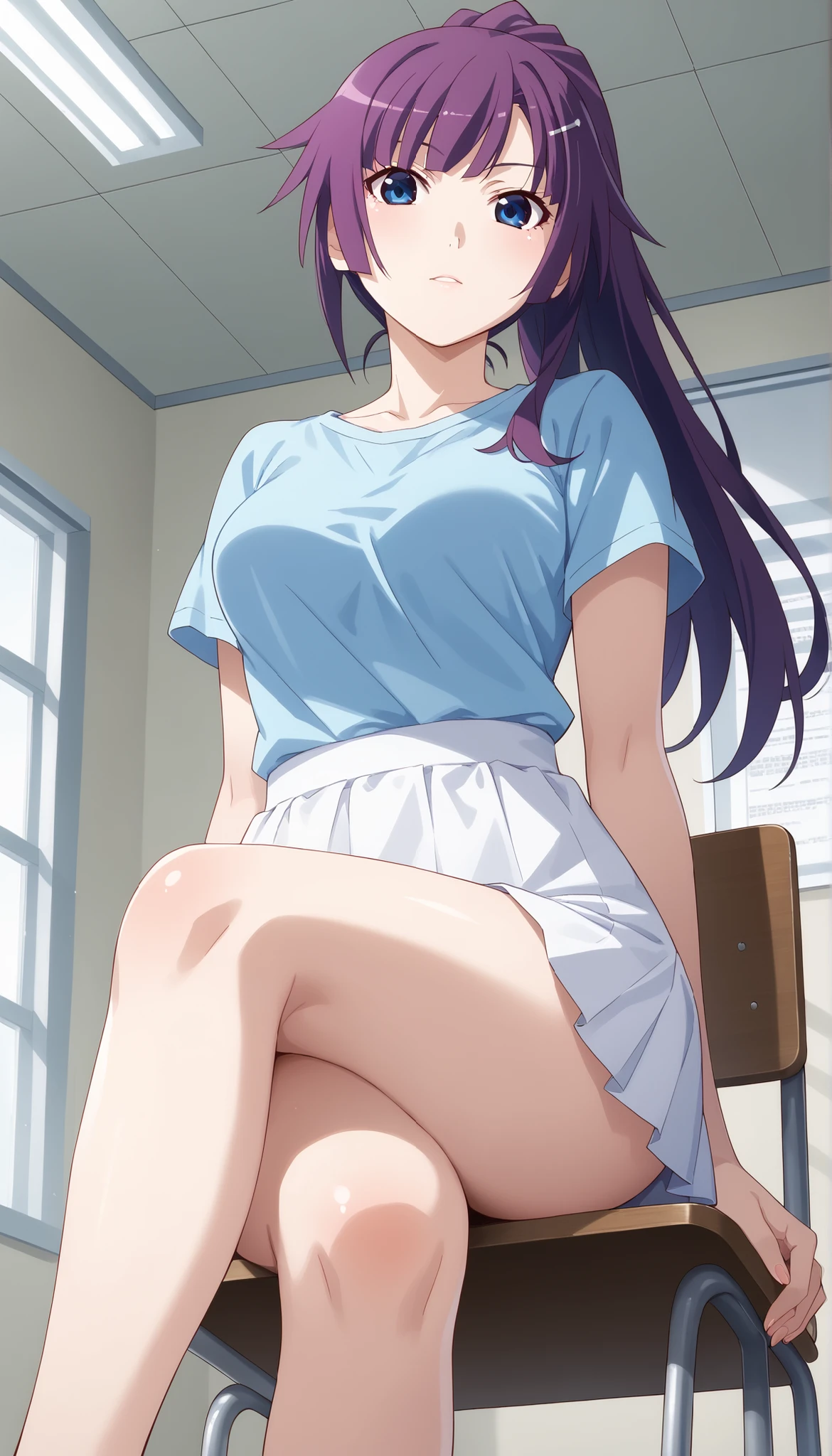 night,locker room,Photoreal 1;4,fish-bone braid hair,{high quality bra}},From Below, {{beautiful large/medium size breasts 1:4}}, torn shirt, high quality panties,{{schoolgirl}},top quality,cute girl,high quality background, slanted eyes, detailed shirt chest wrinkles,BREAK, {{beautiful blue eye1:4}}, BREAK, five fingers
