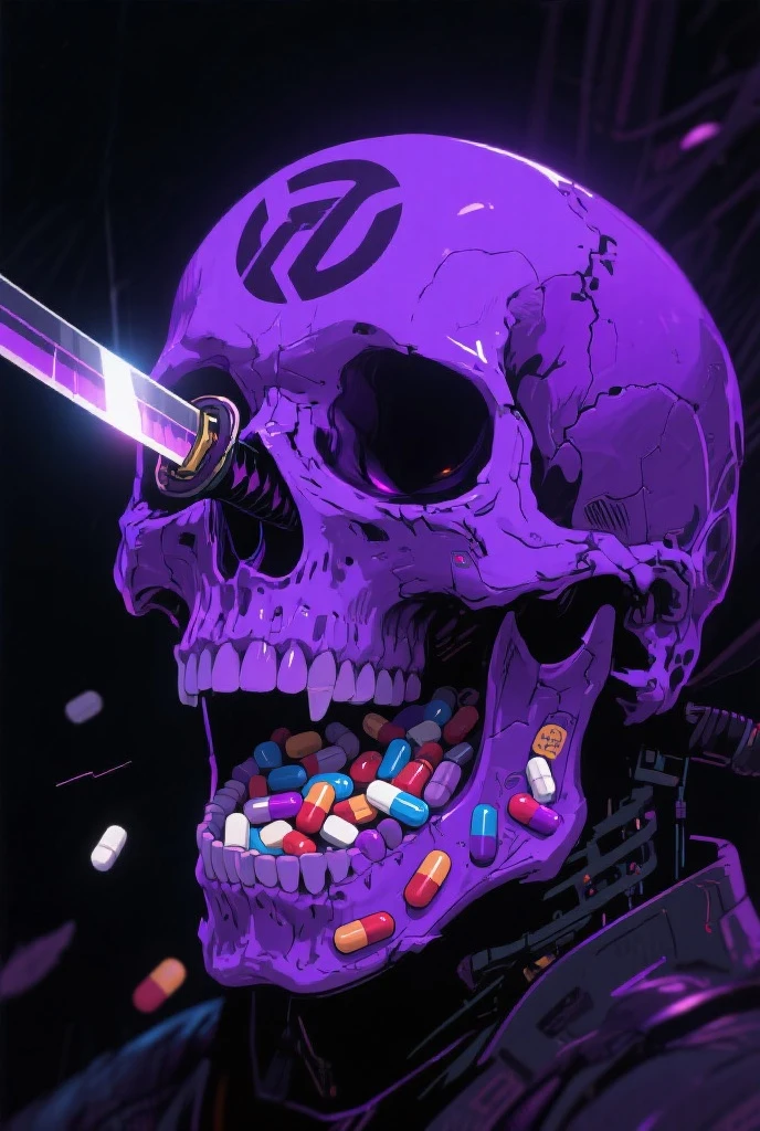 "An evil skull day trader sitting in front of several computers trading the financial market on the mt5 platform, top quality picture. Add the text 'Eder Santo Professional trader investments Creating terror in the market' in the image."