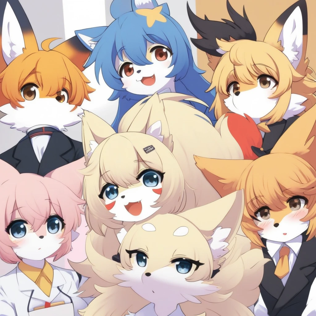 top quality, best quality, High-quality illustrations, masterpiece, detailed background, burlesque, group shot:0.4, Happy, joyful, absurdres(highly detailed beautiful face and eyes)perfect anatomy(kemono, furry anthro),
