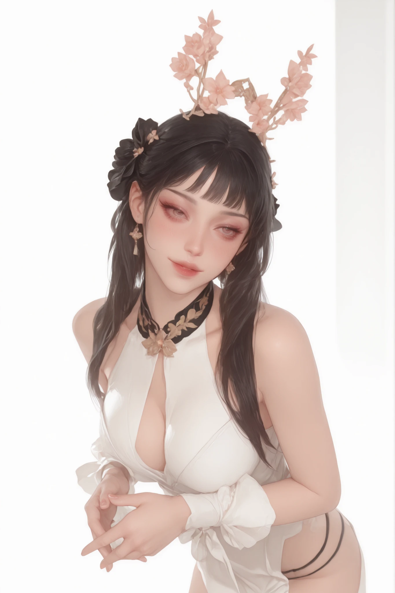 Change to a full-body photo of a woman,G cup, are perfectly detailed,has exquisite facial features, Clothes are exquisite , Game Character Design ,3D Rendering
