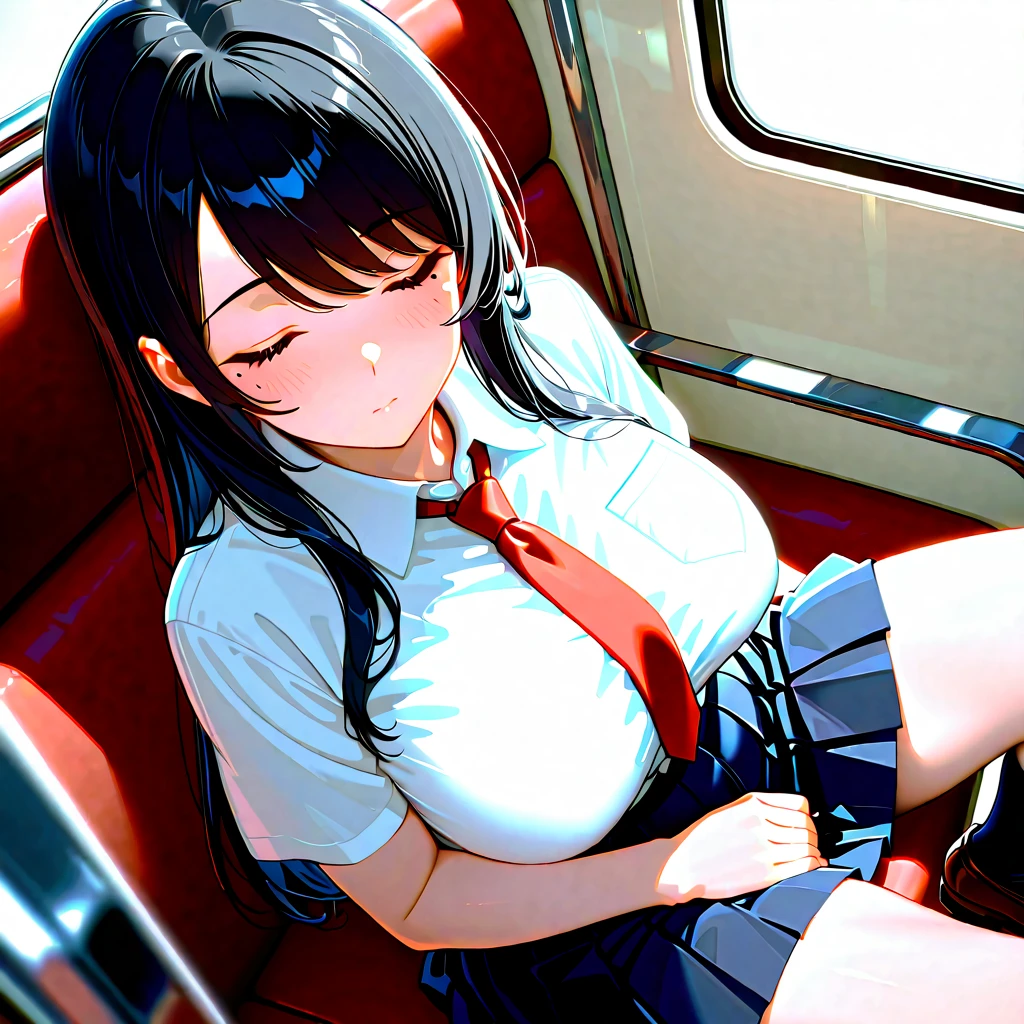 teen sleeping in train showing pussy