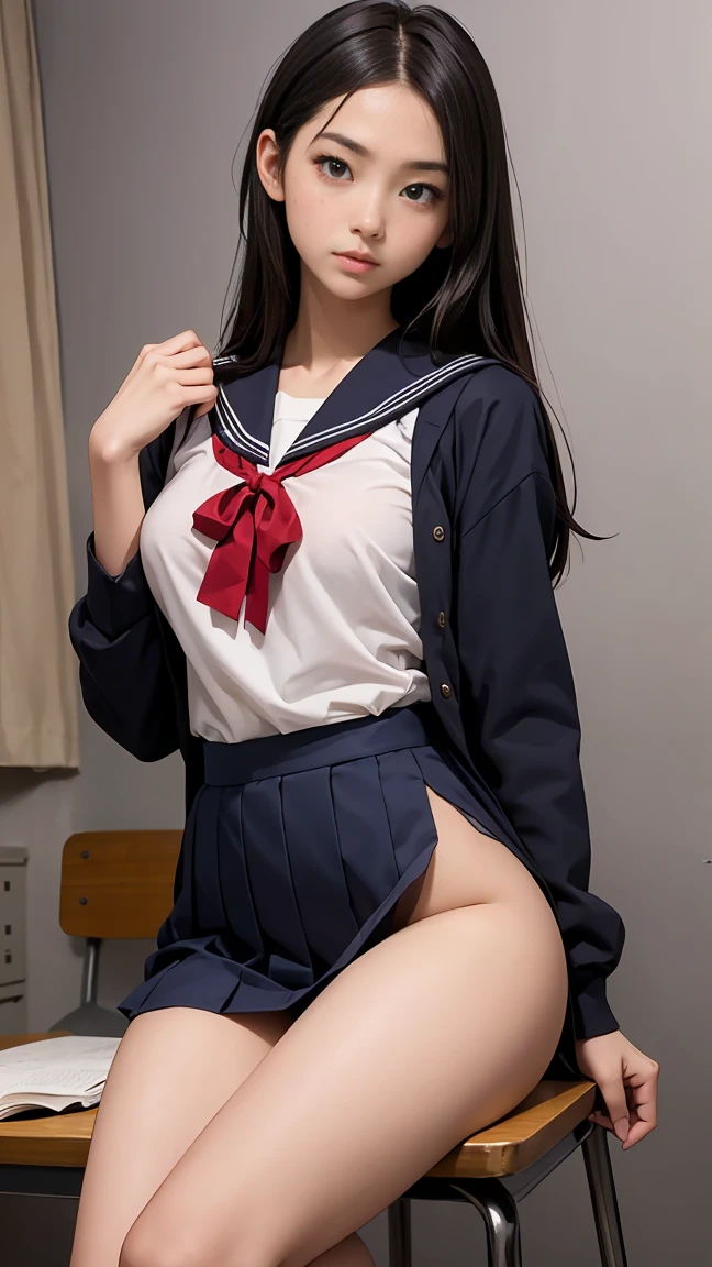 (masterpiece:1.2), 最high quality, High resolution, original, highly detailed wallpaper, perfect lighting, (Very detailed CG:1.2),((exposed crotch:1.2)),No underwear,half body photo,no cup,lifelike,((camel toe:1.5)),8k,perfect work of art,Super detailed rendering,最high quality的,High resolution,details maniac,lifelike eyes,High resolution,high quality,delicate face,body limb details,1 girl,alone, dark lips, blush, highlight, very good, Because I'm slender, skin color,(((Only the lower body is naked))),(((butt))),(nsfw:1.5),(((School))),(((sailor suit))),(((short sleeve))),(((navel))),(((crowd))),corridor,walking,lots of students