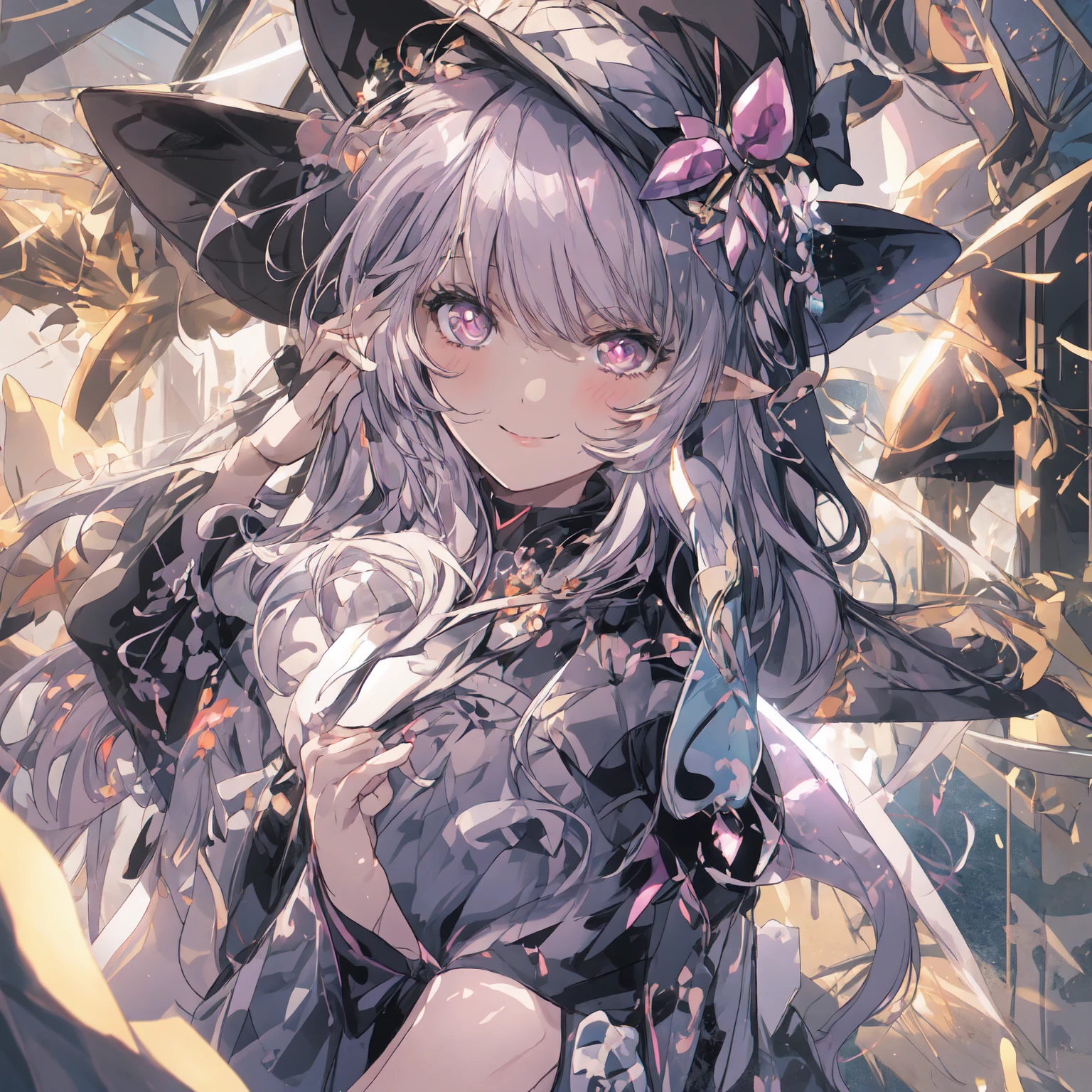 ((Masterpiece, Highest quality)), Detailed face, CharacterDesignSheet, full bodyesbian, Full of details, Multiple poses and expressions, Highly detailed, Depth, Many parts,holding a scythe,shinigami,estilo fantasia,Extremely beautiful,High Balance, Natural light, Lace,lacepantyhose,Sunny décor,Star decoration