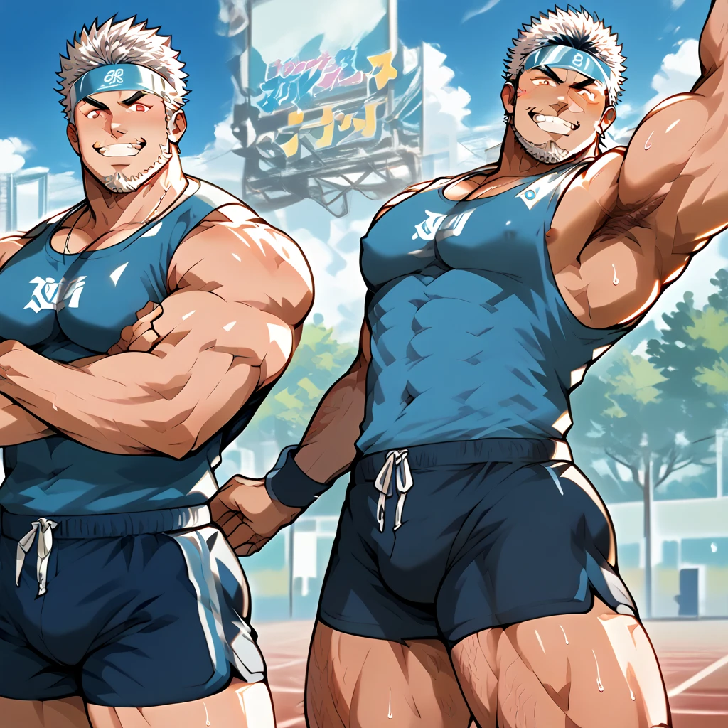 Sanji and Roronoa Zoro from One Piece stand next to each other in a locker room in football uniforms staring ahead blankly. Turning into obedient hypnotized jock bros on a football team. Drinking protein shakes that turn them bigger and dumber. Growing bigger muscles and crotch bulges. Both have trained themselves to look and act like big dumb bodybuilder jocks. Blending in with the other bodybuilder jocks. Assimilation. Dumb jock bros. Blank stares. Hyper crotch bulges. Dumber and dumber. IQ drain. Both equally muscular. Sanji and Roronoa Zoro both saying in unison: "Must grow dumb.... Don't think.... Obey Coach.... Yes, Coach, we must obey.... The Big Dumb Jocks are here to stay...." Chuckling vapidly. Drooling. Hyper biceps. Hyper triceps. Broad shoulders. Thick, meaty hyper pecs. Hyper traps. Big deltoids. Big lats. Tank tops. Blank stare. Open mouths. Vapid. bros. bodybuilders. IQ drain. Jocks. hypnosis. dumber. Big crotch bulges. Dumbing down. Brainwashing. Giant muscles. Hyper muscles. Dumber and dumber. Bigger and bigger. Muscleheads. Meatheads. Jocks. Hypnotized. Brainwashed. Brainwashing. Subliminal hypnosis. Both flexing. Both showing off hairy armpits. Tall and muscular. mindless. Brainless. Jock bro assimilation. Integration. Conformity. Brutes. Muscleheads. Hairy pecs. Treasure trail. Brutification. Brutish.