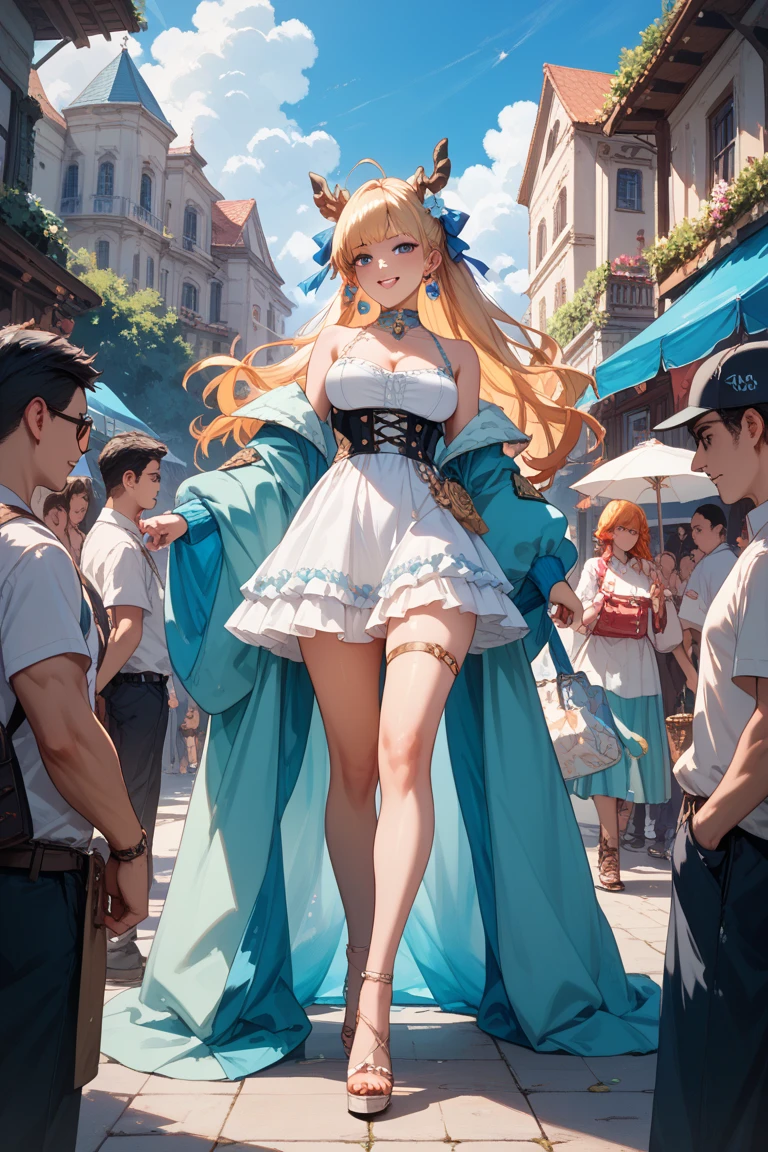 (((masterpiece, best quality))), (((high quality))), (((high resolution illustration))), (((hyper detail))),NSFW, (((Wordsworth's Sharon))),(((Very beautiful long blonde hair))), (((Very beautiful face))), ((((Detailed face)))),(((very beautiful blue eyes))),(((Realistic Skin))),(((her face is flushed))),(((slim body))),(((slim thighs))),(((small breasts))),(((very beautiful slender legs))),(((gold and blue and red and black and white armor with extremely detailed and intricate decoration))),(((red and white skirt with extremely detailed and intricate decoration))),(((boots with extremely detailed and intricate decoration))),(((beautiful earrings))),(((beautiful hair ornaments))),(((in the sea at the very beautiful beach))),(((wet her skin))),(((1boy))),(((very angry))),(((Tied up and hanging from iron bars))),(((she is running with a boy ))),(((from below)))