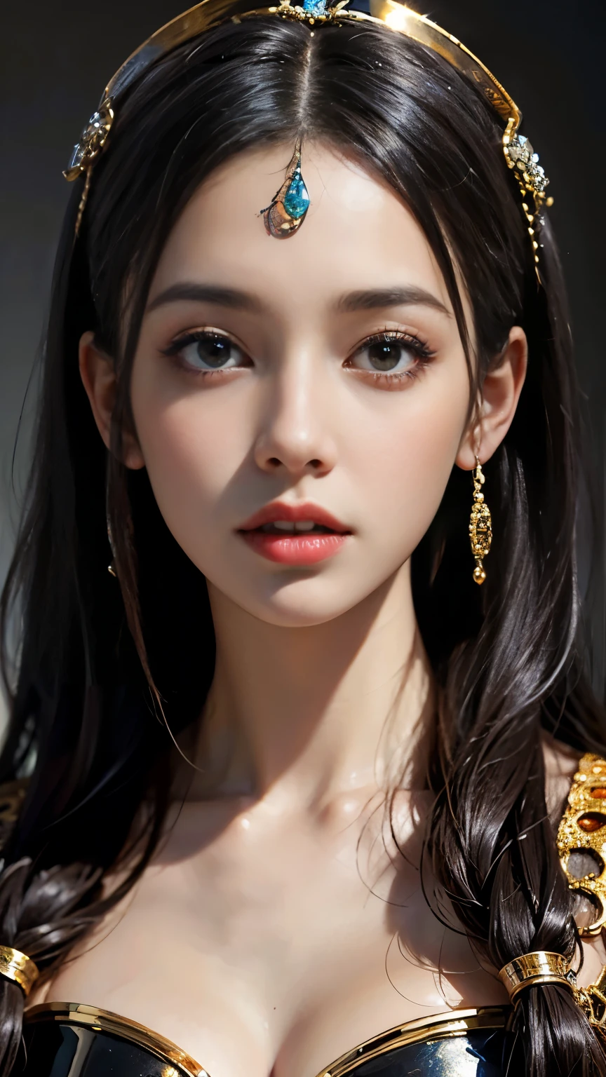 Egyptian Cleopatra Style Gals、Incredibly Beautiful Ratio、Fascinating Beauty、western style、9 heads,(Highest Quality, masterpiece:1.4), (realism:1.2), (realistic:1.2), (absurd:1.2), (realistic:1.3), 1 person'S,realistic Skin,1 personで,( とてもbig eyes,attention to detail, symmetrical eyes that hide teeth), outdoor,Ezvian all over、She has big breasts、She has big breasts、your body is slim、your body is slim,big eyes,Big Mouth,art、Super Sheer、Wild Ecstasy、Be confident々Please Show Me Your Crotch、Crotch shot、