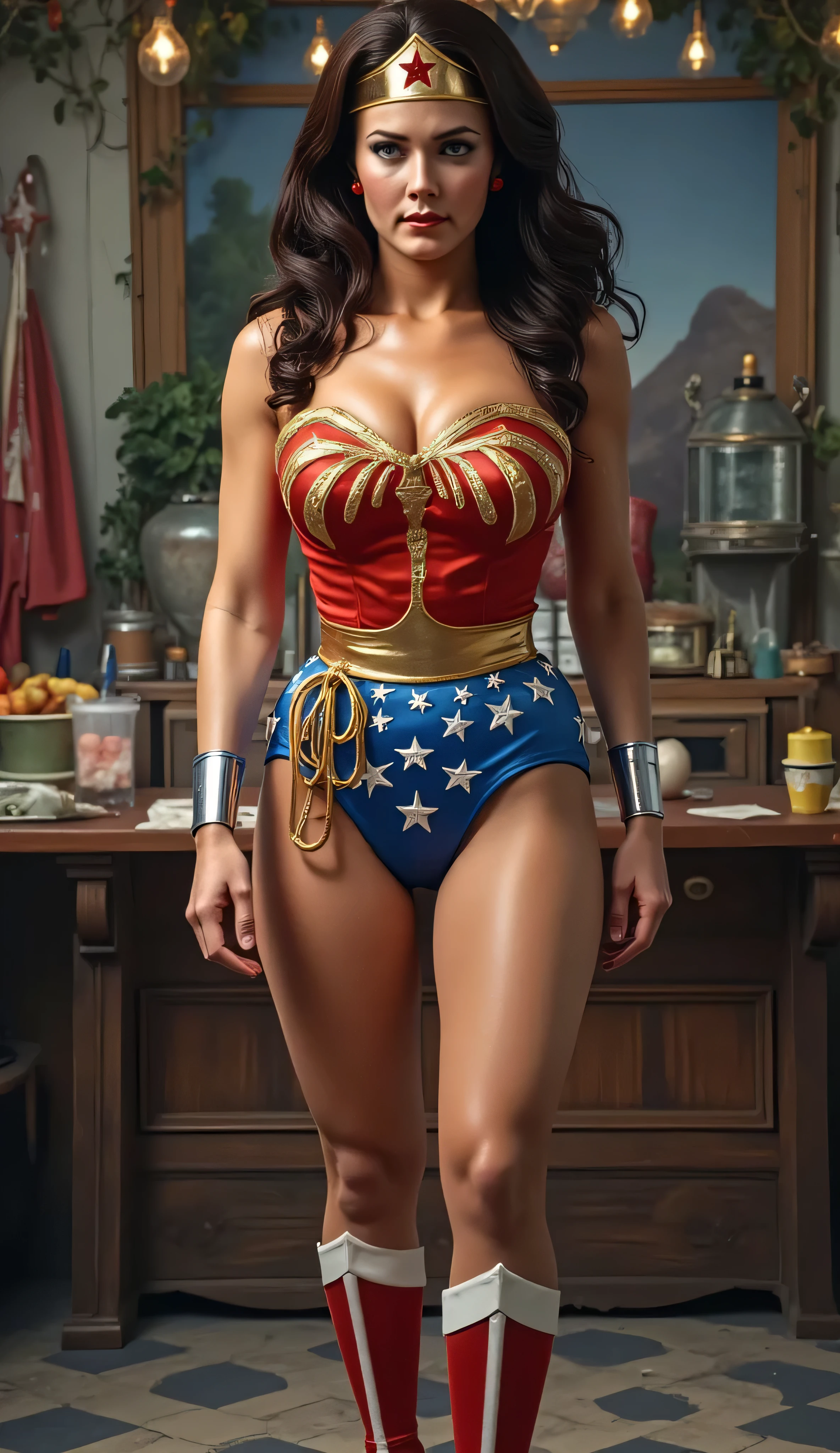 wonder woman with color boosted costume