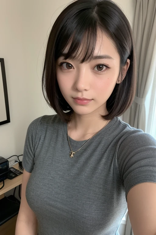 (Best Quality, 8K, 32K, masutepiece, nffsw:1.Hotou of glamorous Japanese women, 1girl in, (Slender figure, Perfect body :1.2), Medium short hair: 1.1,  (Indoor, Night :1.2), Lying naked on the bed wearing a kimono, Ultra-detailed face, Detailed lips, Detailed eyes, 二重まぶた