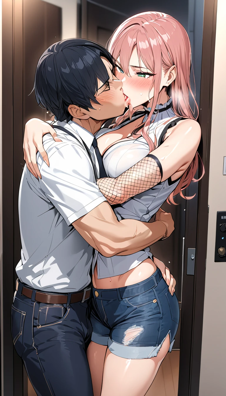 several anime character tits fucked by another and two cartoon hands grabbing them, 1girl, ((sobbing through one's tearst)),breasts, multiple boys, nipples, skirt, small breasts, breast grab, grabbing, group sex, brown hair, long hair,blue skirt, ((open legs)),((cunnilingus)), bald, thighhighs, pussy, censored, oral, blush, 5boys,((old man)),1 girl, breast sucking,gangbang, vaginal, ((kiss)), hand job, anal, multiple boys,((from side))